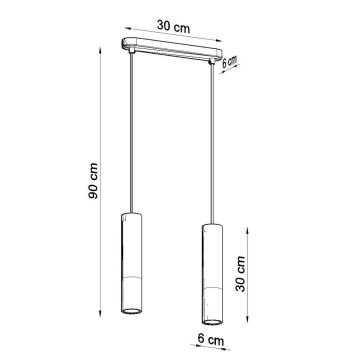 Підвісна люстра BORGIO 2xGU10/40W/230V