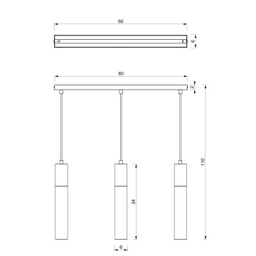 Підвісна люстра CASSA 3xGU10/8W/230V білий