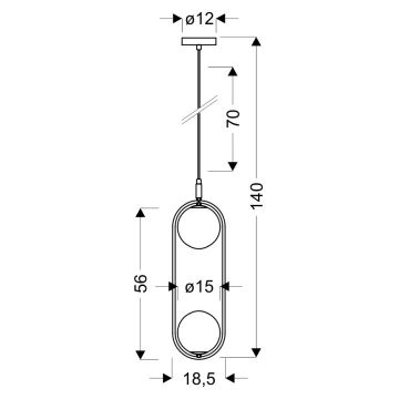 Підвісна люстра CORDEL 2xG9/28W/230V золотий