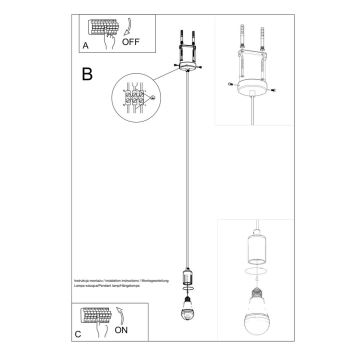 Підвісна люстра EDISON 1xE27/60W/230V чорний