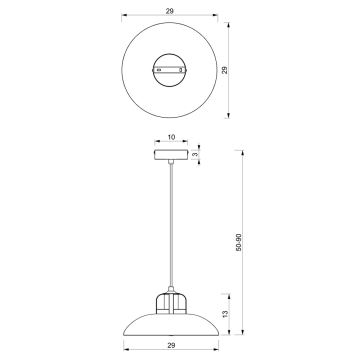 Підвісна люстра FELIX 1xE27/60W/230V синій