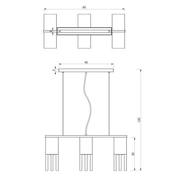 Підвісна люстра MALM 3xE27/60W/230V