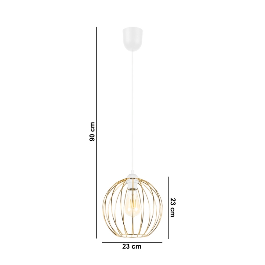 Підвісна люстра MATT 1xE27/60W/230V білий/золотий