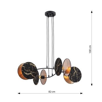 Підвісна люстра MOTIF 4xE27/15W/230V чорний/золотий