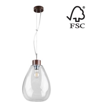 Підвісна люстра PIRO 1xE27/60W/230V бук – сертифіковано FSC