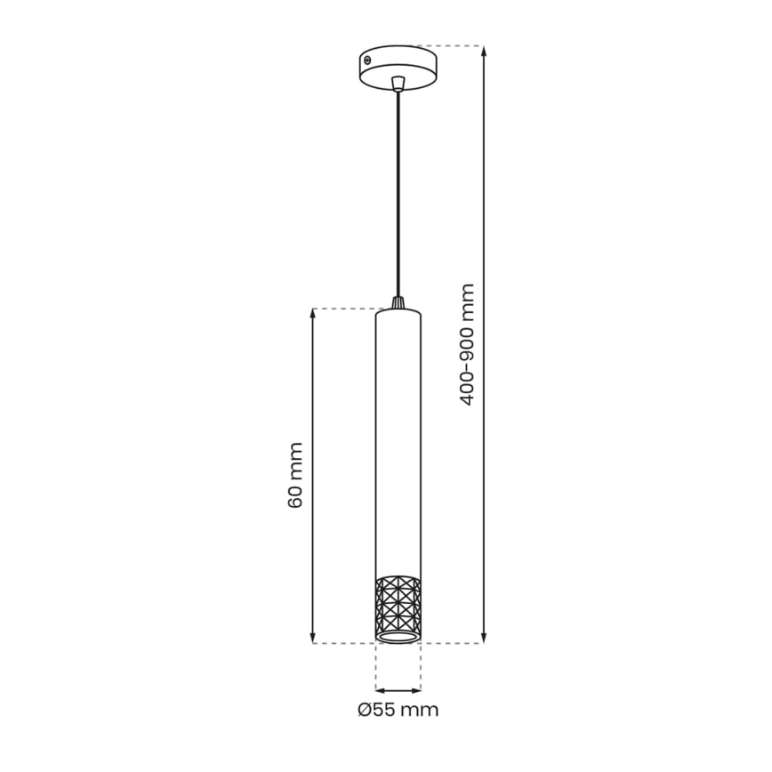 Підвісна люстра TUBI 1xGU10/8W/230V чорний