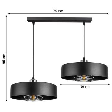 Підвісна люстра VEST 2xE27/60W/230V