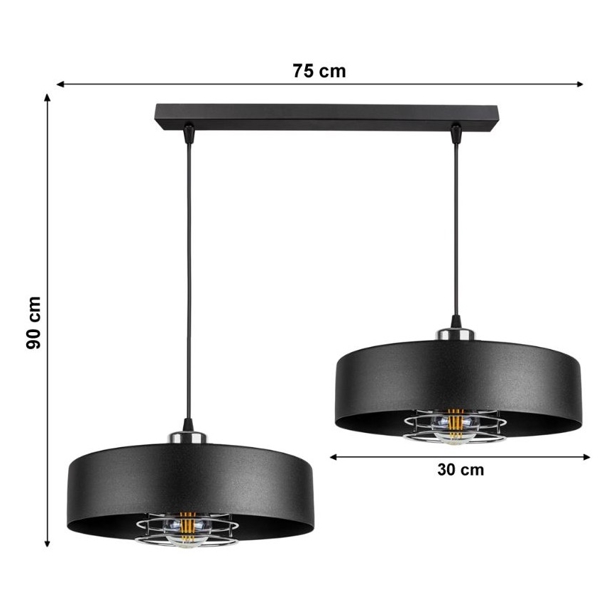 Підвісна люстра VEST 2xE27/60W/230V