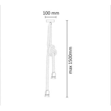 Підвісний світильник ROPE 2xE27/12W/230V