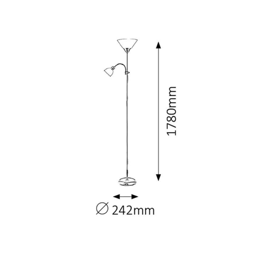 Rabalux 4026 - Торшер ACTION 1xE27/100W+E14/25W