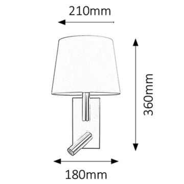 Rabalux 6539 - Настенный светильник HARVEY E27/40W + LED/3W