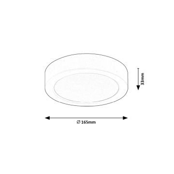 Rabalux - Стельовий LED світильник LED/15W/230V 3000K діаметр 16 см чорний