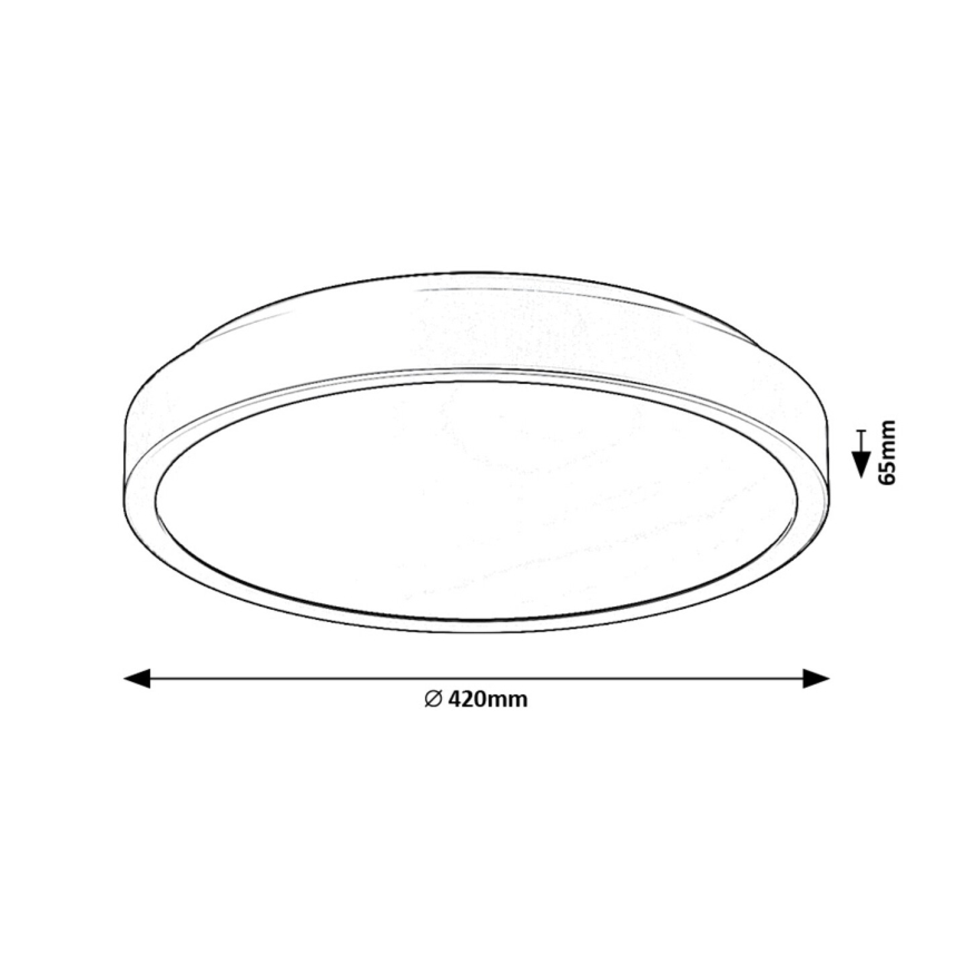 Rabalux - Светодиодный потолочный светильник для ванной комнаты LED/48W/230V IP44 4000K диаметр 42 см черный