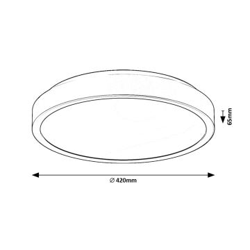 Rabalux - Світлодіодний стельовий світильник для ванної кімнати LED/48W/230V IP44 4000K діаметр 42 см чорний