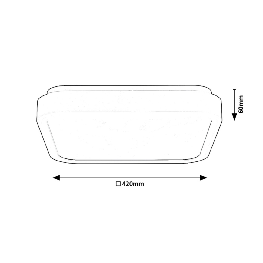 Rabalux - Світлодіодний стельовий світильник для ванної кімнати LED/48W/230V IP44 4000K 42x42 см чорний