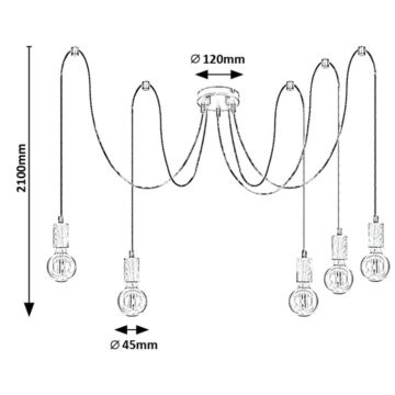 Rabalux - Подвесная люстра 5xE27/60W/230V бук