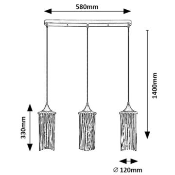 Rabalux - Подвесная люстра 3xE27/40W/230V