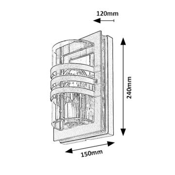 Rabalux - Вуличний настінний світильник 1xE27/40W/230V IP44