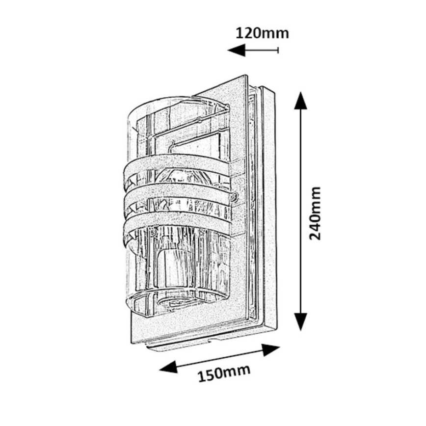 Rabalux - Вуличний настінний світильник 1xE27/40W/230V IP44