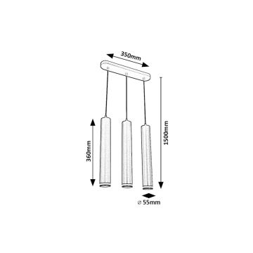 Rabalux - Подвесная люстра 3xGU10/5W/230V