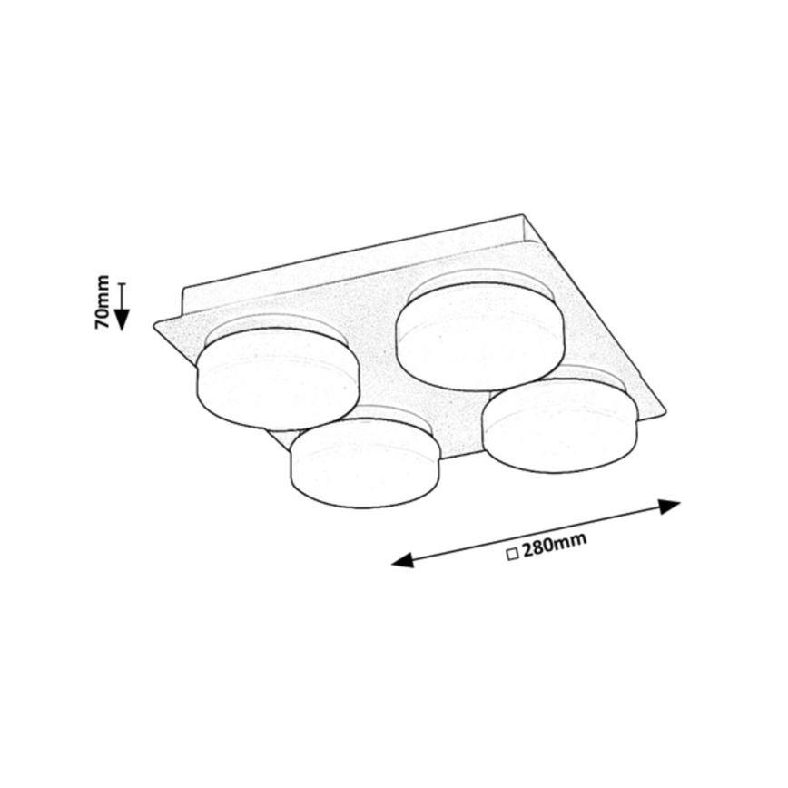 Rabalux - Светодиодный потолочный светильник для ванной комнаты 4xLED/5,2W/230V IP44 черный