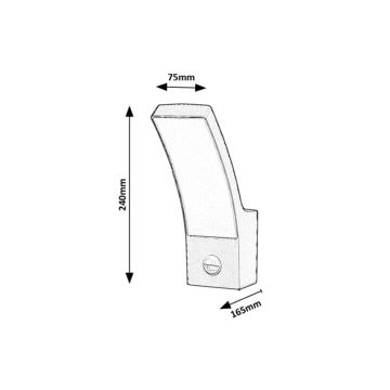 Rabalux - Вуличний настінний LED світильник з датчиком LED/12W/230V IP44