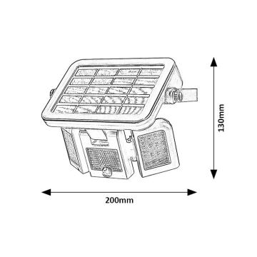 Rabalux - Світлодіодний світильник на сонячній батареї з датчиком LED/9,6W/3,7V IP44