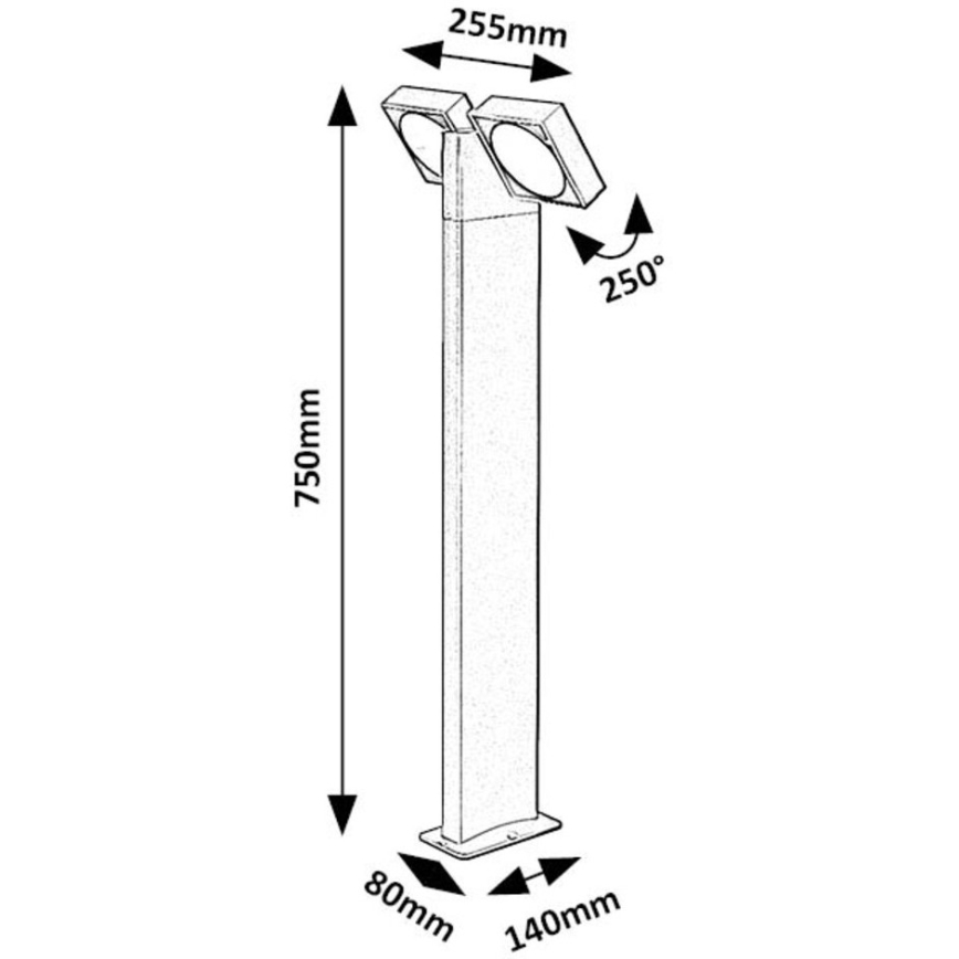 Rabalux - LED Вулична гнучка лампа 2xLED/7W/230V IP54 антрацит