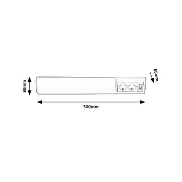 Rabalux - Светодиодная лампа для подсветки кухонной столешницы с 2 розетками LED/10W/230V 4000K 50 см белый