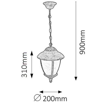 Rabalux - Зовнішній люстра 1xE27/60W/230V