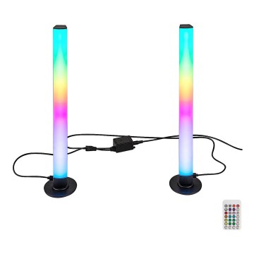 Rabalux - НАБОР 2x Светодиодная настольная RGB-лампа с регулированием яркости PACO LED/5W/5V + дистанционное управление