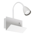 Rabalux - Настінна лампа з поличкою і USB-портом 1xGU10/25W/230V білий