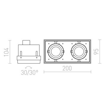 RED - Design Rendl - R12053 - Вбудований стельовий світильник ELECTRA 2xGU10/50W/230V