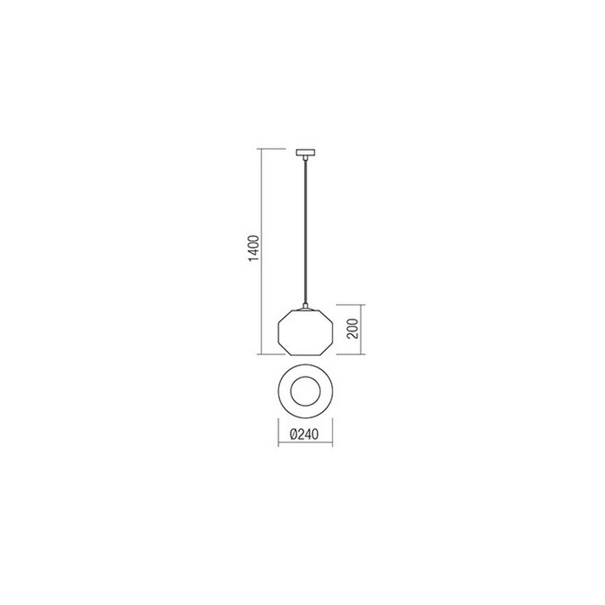 Redo 01-1420 - Подвесная люстра WAKI 1xE27/42W/230V