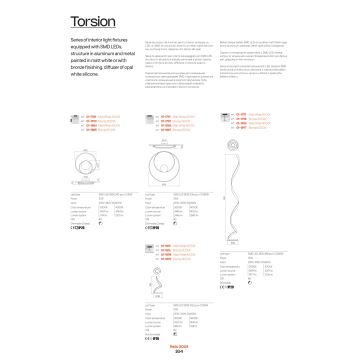 Redo 01-1793 - Светодиодная подвесная люстра с регулированием яркости TORSION LED/29W/230V диаметр 55 см белый