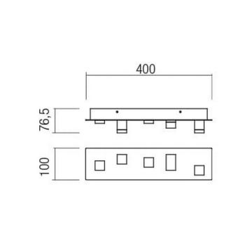 Redo 01-2013 - Светодиодный потолочный светильник PIXEL LED/15W/230V 3000K 40x10 см черный