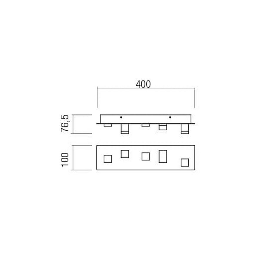 Redo 01-2013 - Светодиодный потолочный светильник PIXEL LED/15W/230V 3000K 40x10 см черный