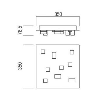 Redo 01-2015 - Светодиодный потолочный светильник PIXEL LED/27W/230V 3000K 35x35 см черный