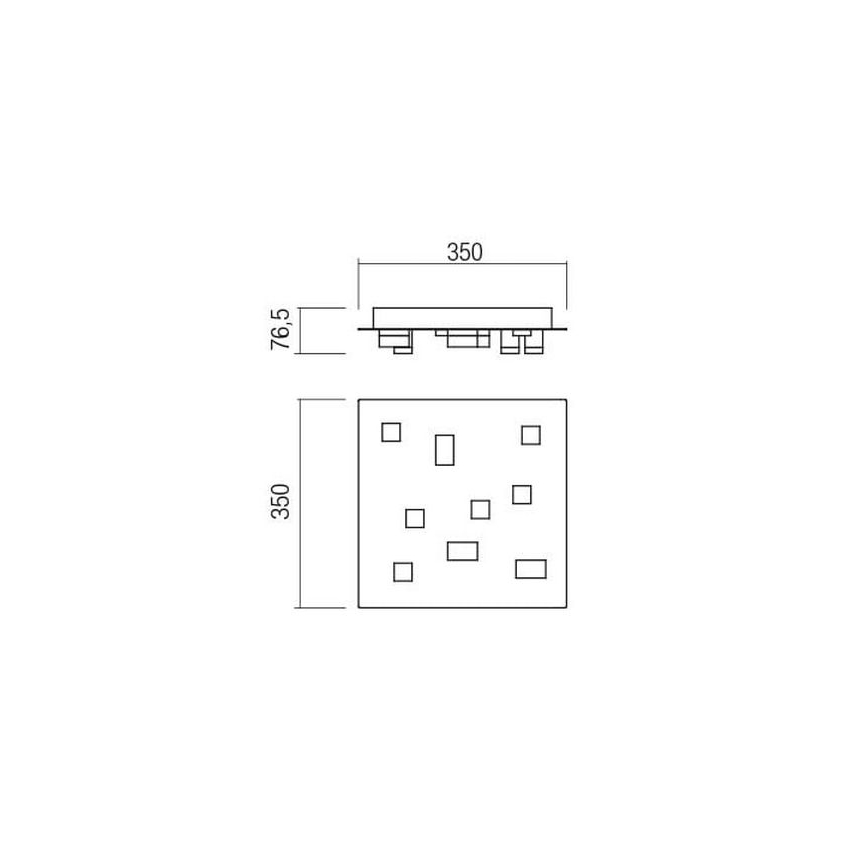 Redo 01-2015 - Светодиодный потолочный светильник PIXEL LED/27W/230V 3000K 35x35 см черный