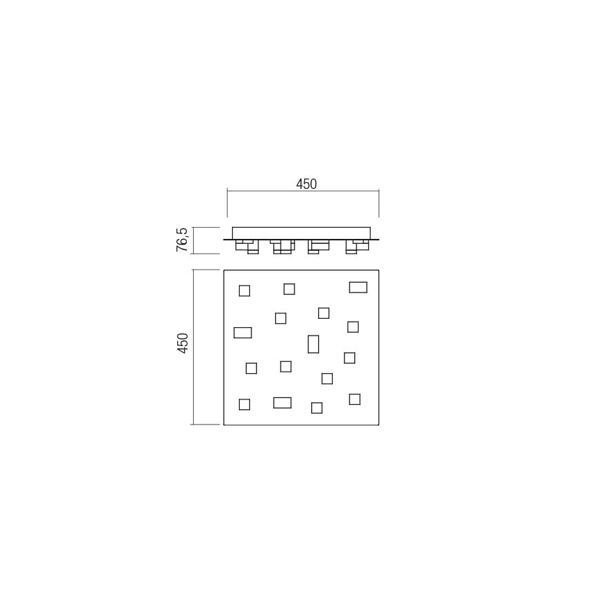 Redo 01-2016 - Светодиодный потолочный светильник PIXEL LED/48W/230V 3000K 45x45 см белый