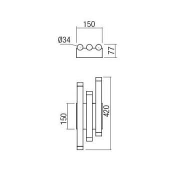 Redo 01-2036 - Світлодіодний настінний світильник MADISON 6xLED/4W/230V золотий