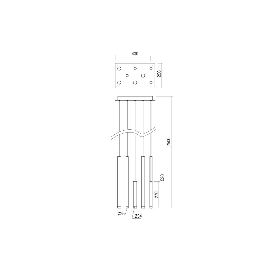 Redo 01-2046 - Светодиодная подвесная люстра MADISON 8xLED/4W/230V золотистый