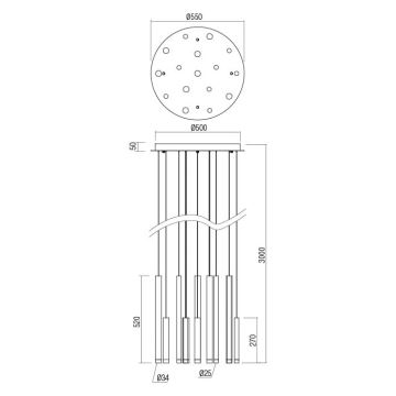 Redo 01-2061 - Светодиодная подвесная люстра MADISON 16xLED/4W/230V блестящий хром/черный/медный