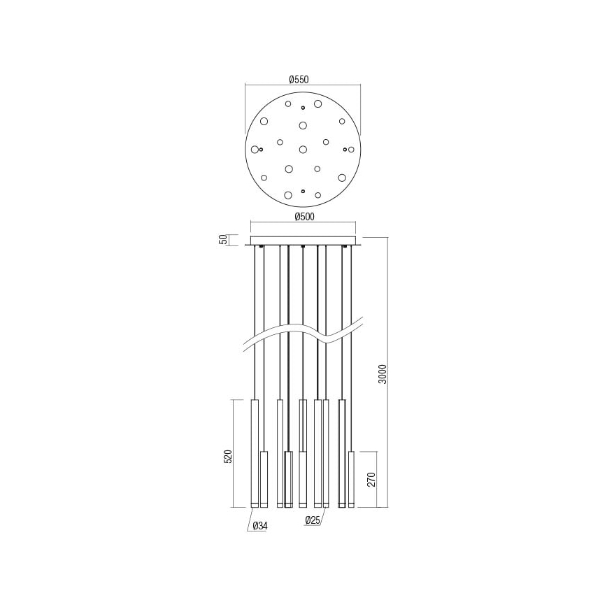 Redo 01-2061 - Светодиодная подвесная люстра MADISON 16xLED/4W/230V блестящий хром/черный/медный