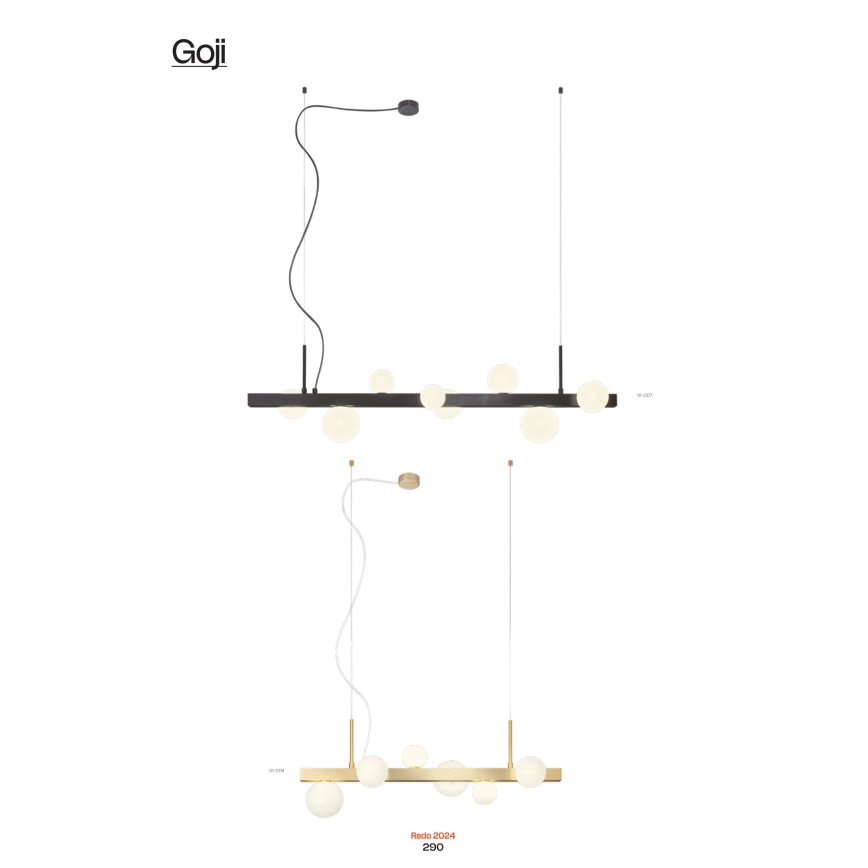 Redo 01-2374 - Подвесная люстра GOJI 6xG9/28W/230V золотистый