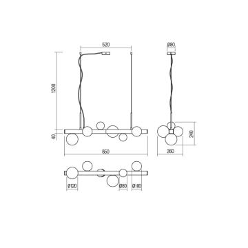 Redo 01-2374 - Подвесная люстра GOJI 6xG9/28W/230V золотистый