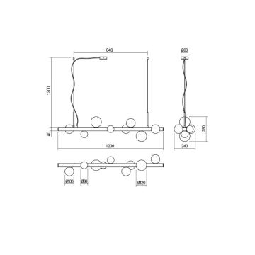 Redo 01-2376 - Подвесная люстра GOJI 8xG9/28W/230V золотистый