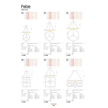 Redo 01-2865 - Светодиодная подвесная люстра с регулированием яркости FEBE LED/37W/230V золотистый