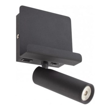 Redo 01-3084 - Светодиодный настенный точечный светильник PANEL LED/3,5W/230V USB черный