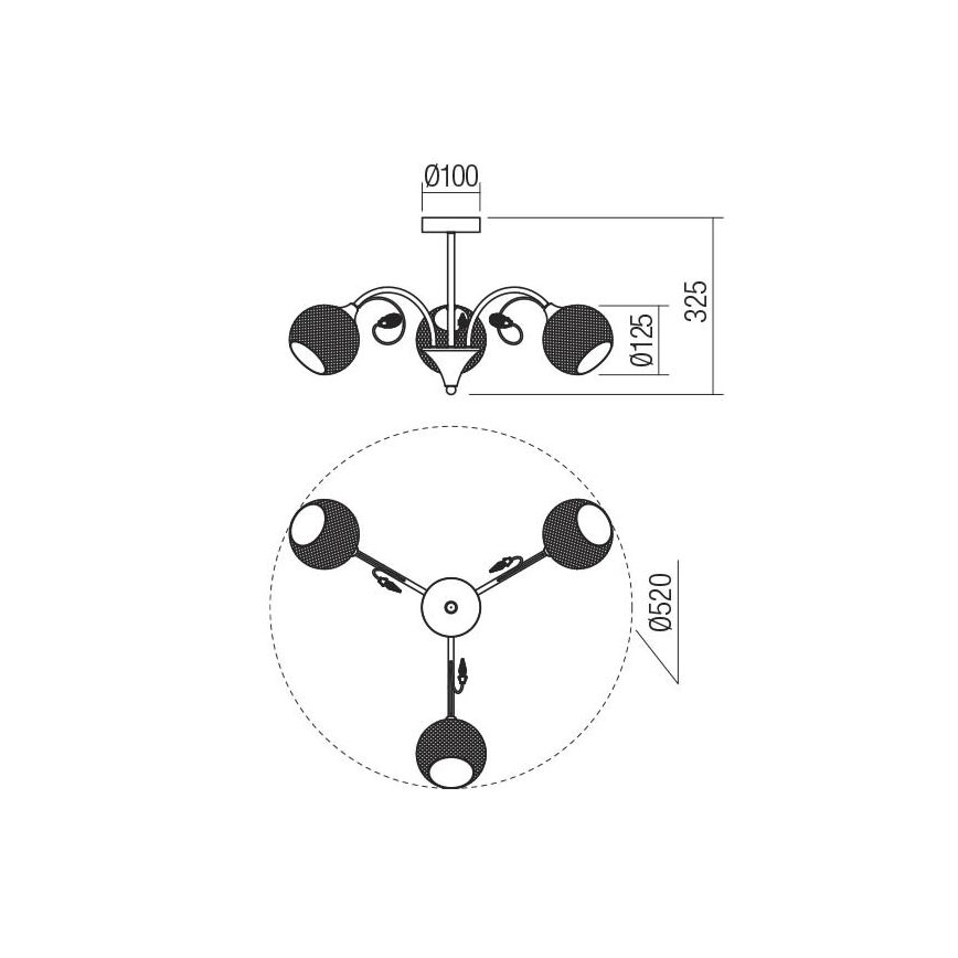 Redo 02-970 - Люстра на штанге ASPERA 3xE14/28W/230V черный